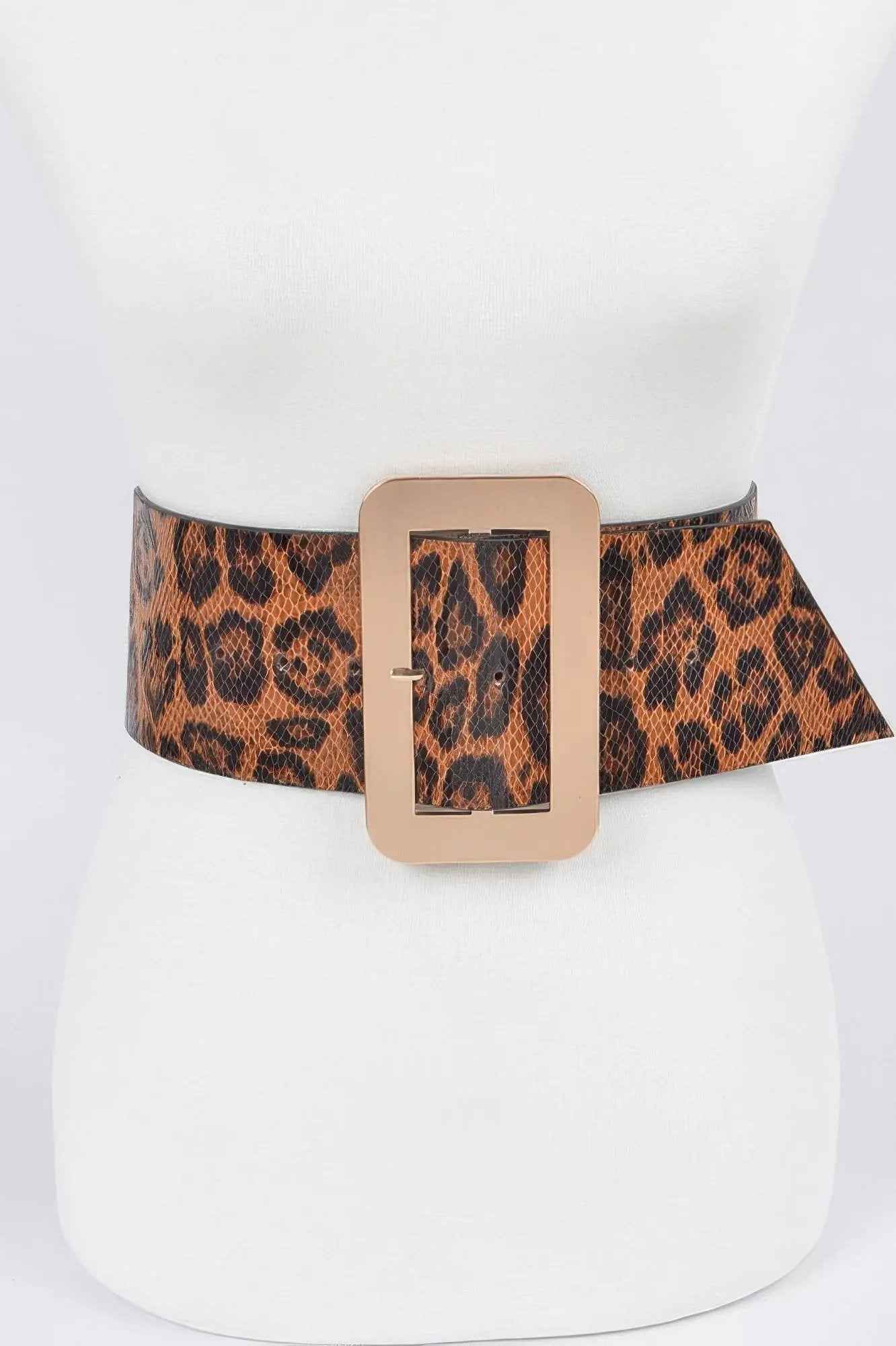 Simple Buckle Faux Leo Plus Size Belt