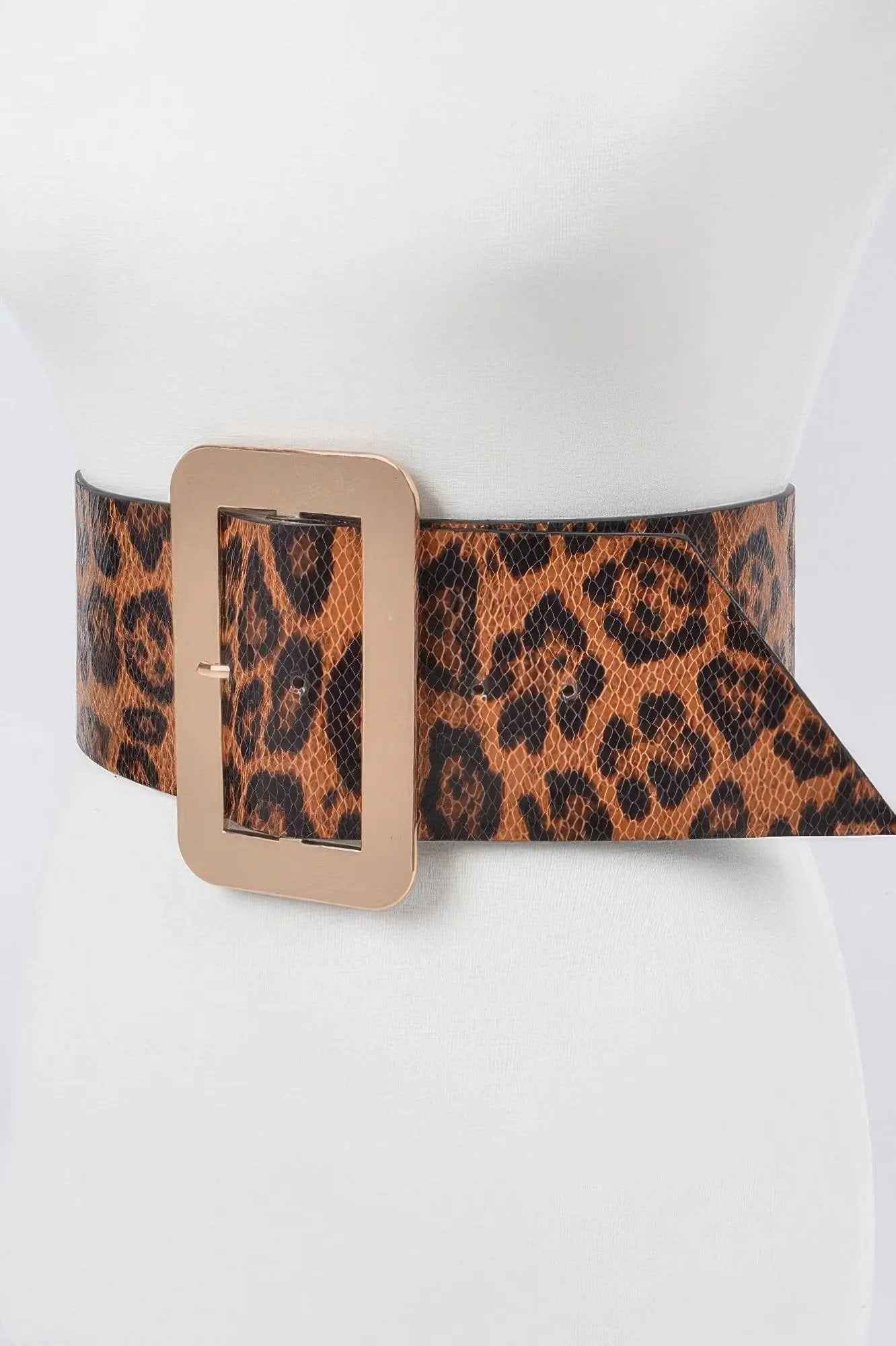 Simple Buckle Faux Leo Plus Size Belt