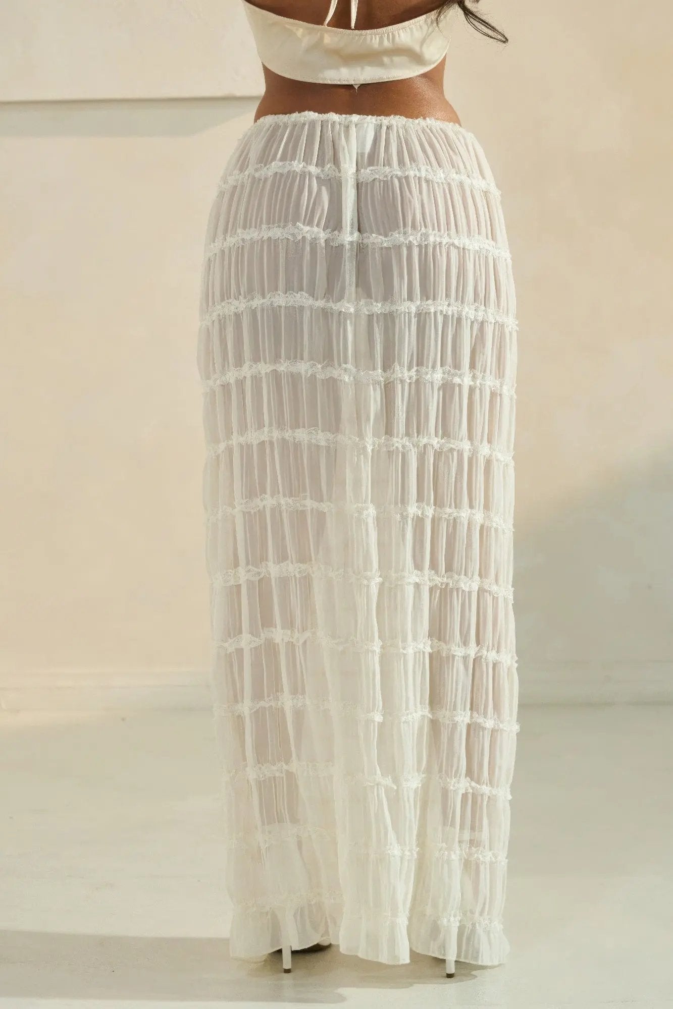 Sky Breeze Sheer Maxi Skirt - DressAffection
