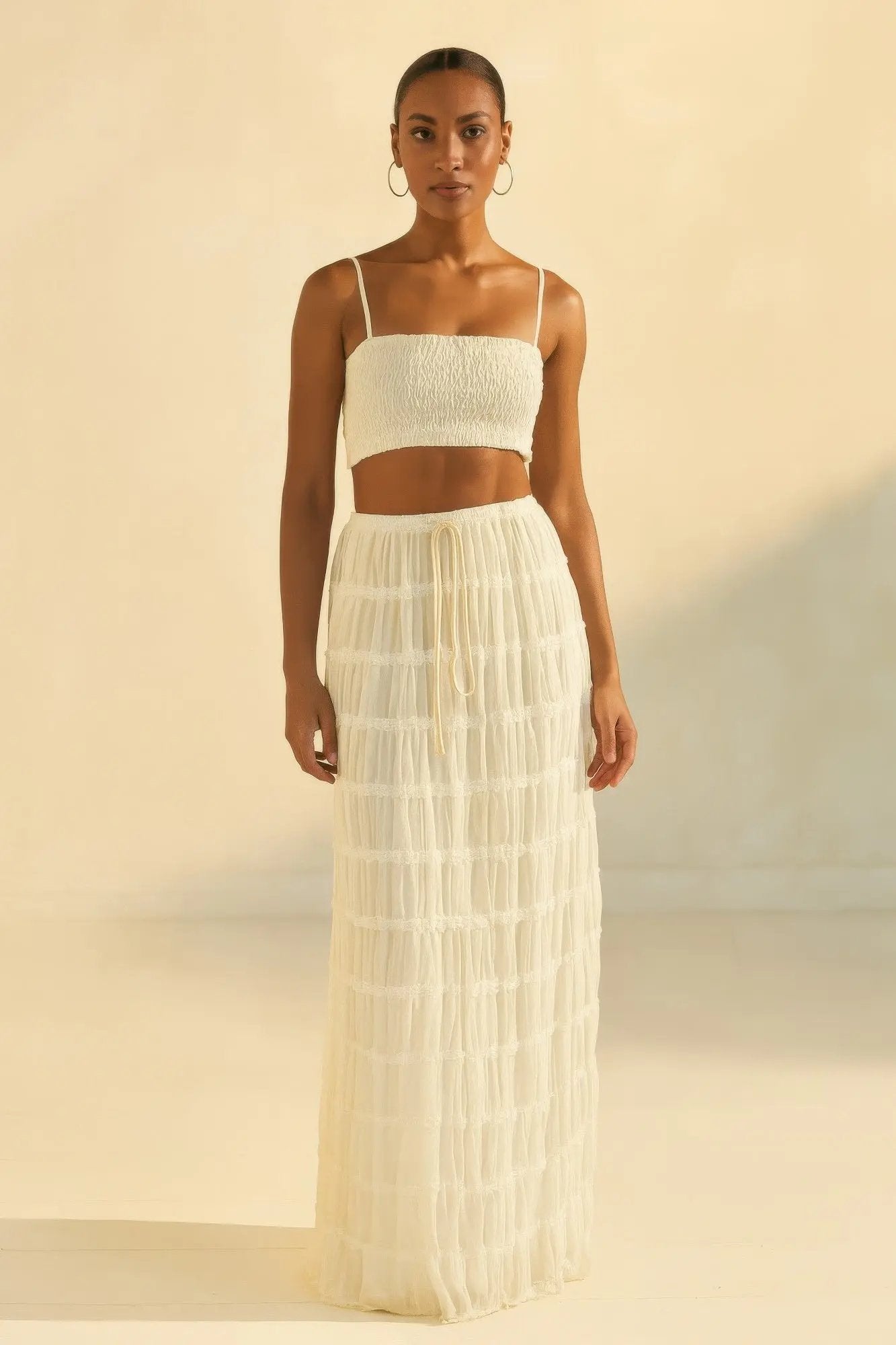 Sky Breeze Sheer Maxi Skirt - DressAffection
