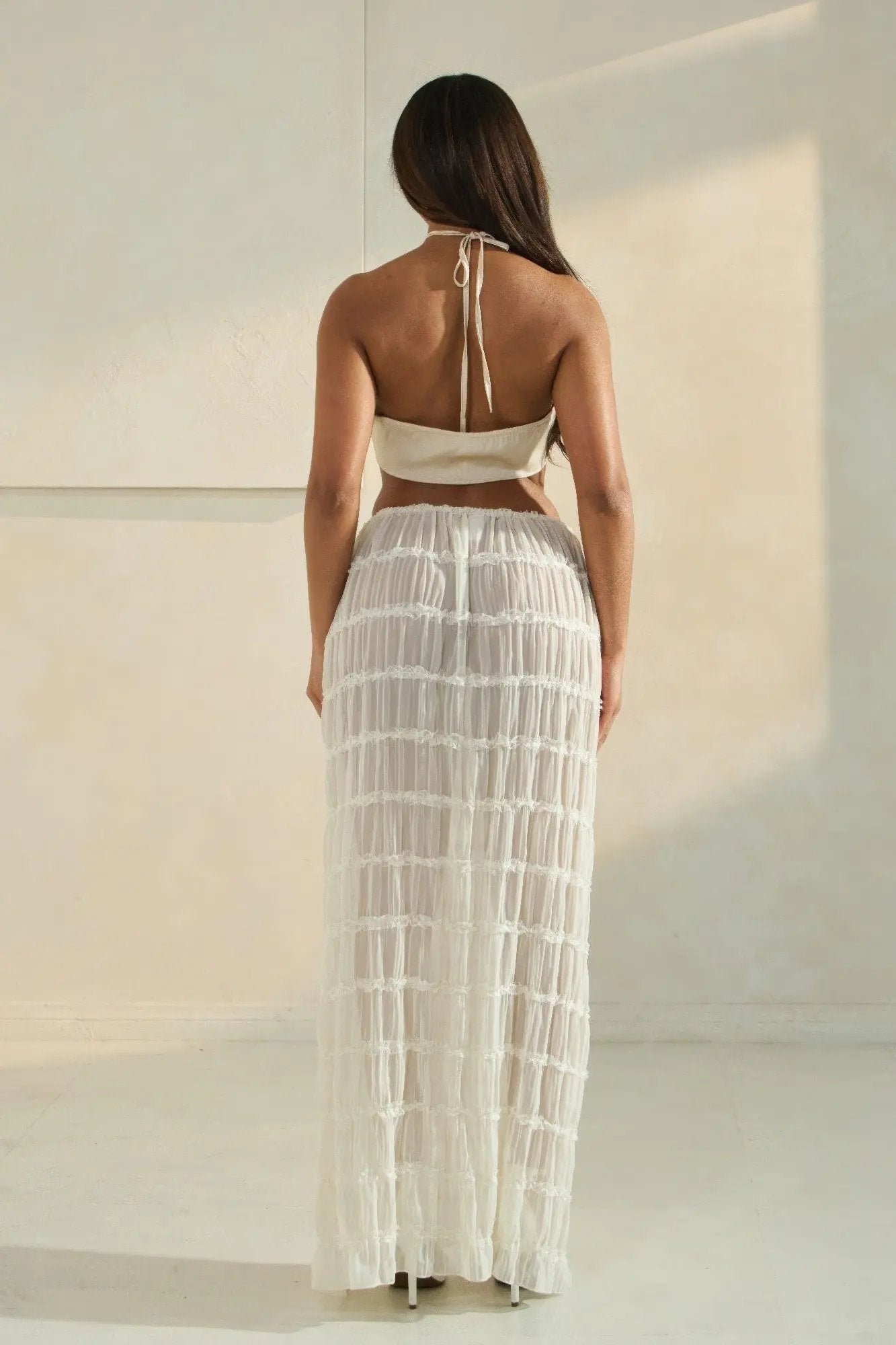 Sky Breeze Sheer Maxi Skirt - DressAffection