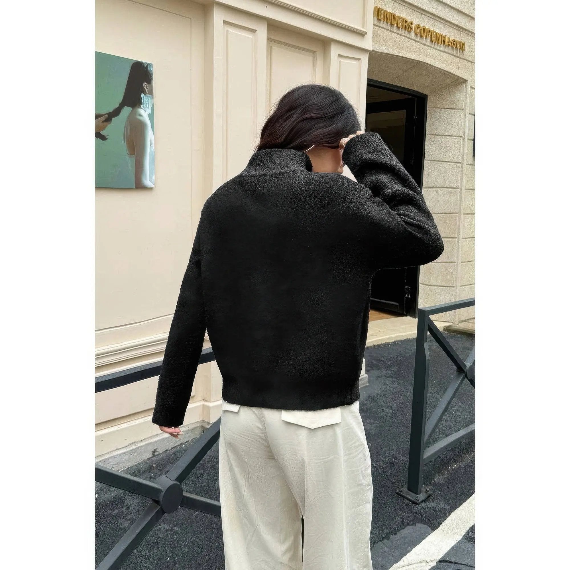 Soft Knit Roll Neck Long Sleeves Sweater - DressAffection