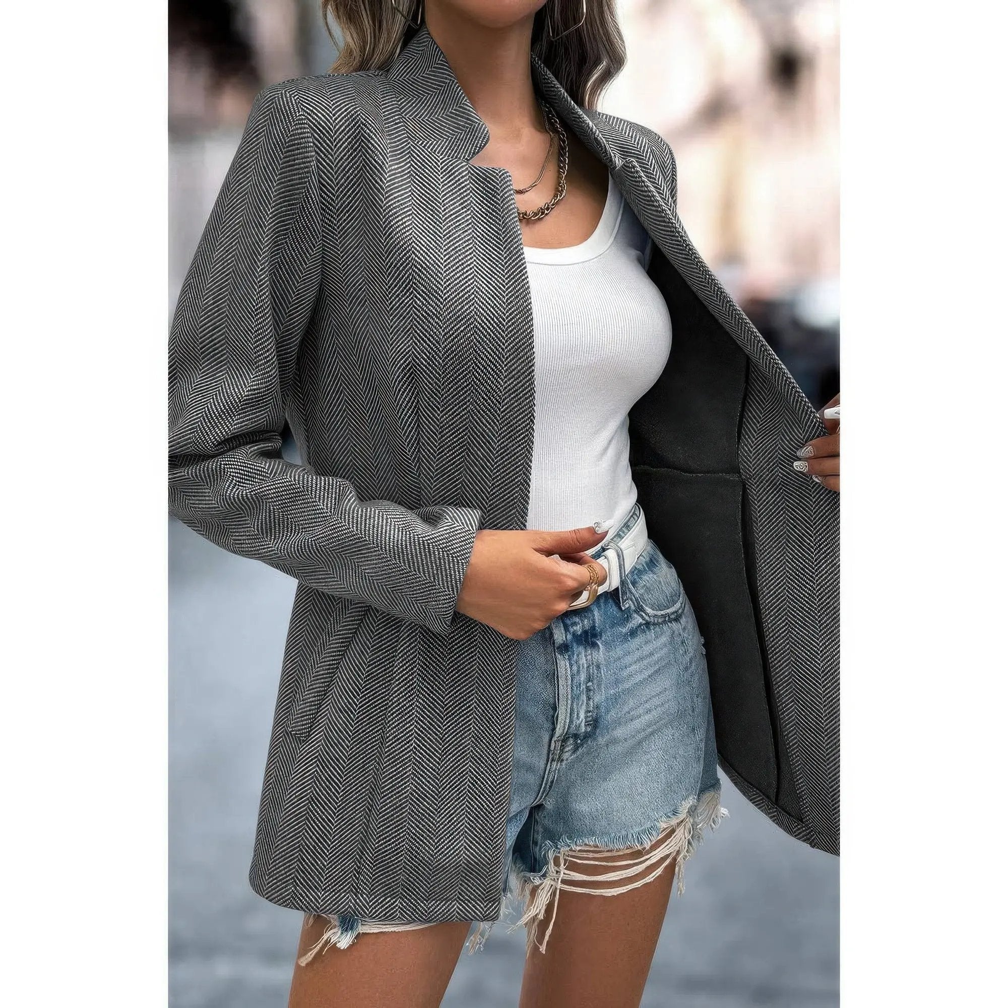 Solid Pocket Long Sleeve Elegant Wool Coat - DressAffection