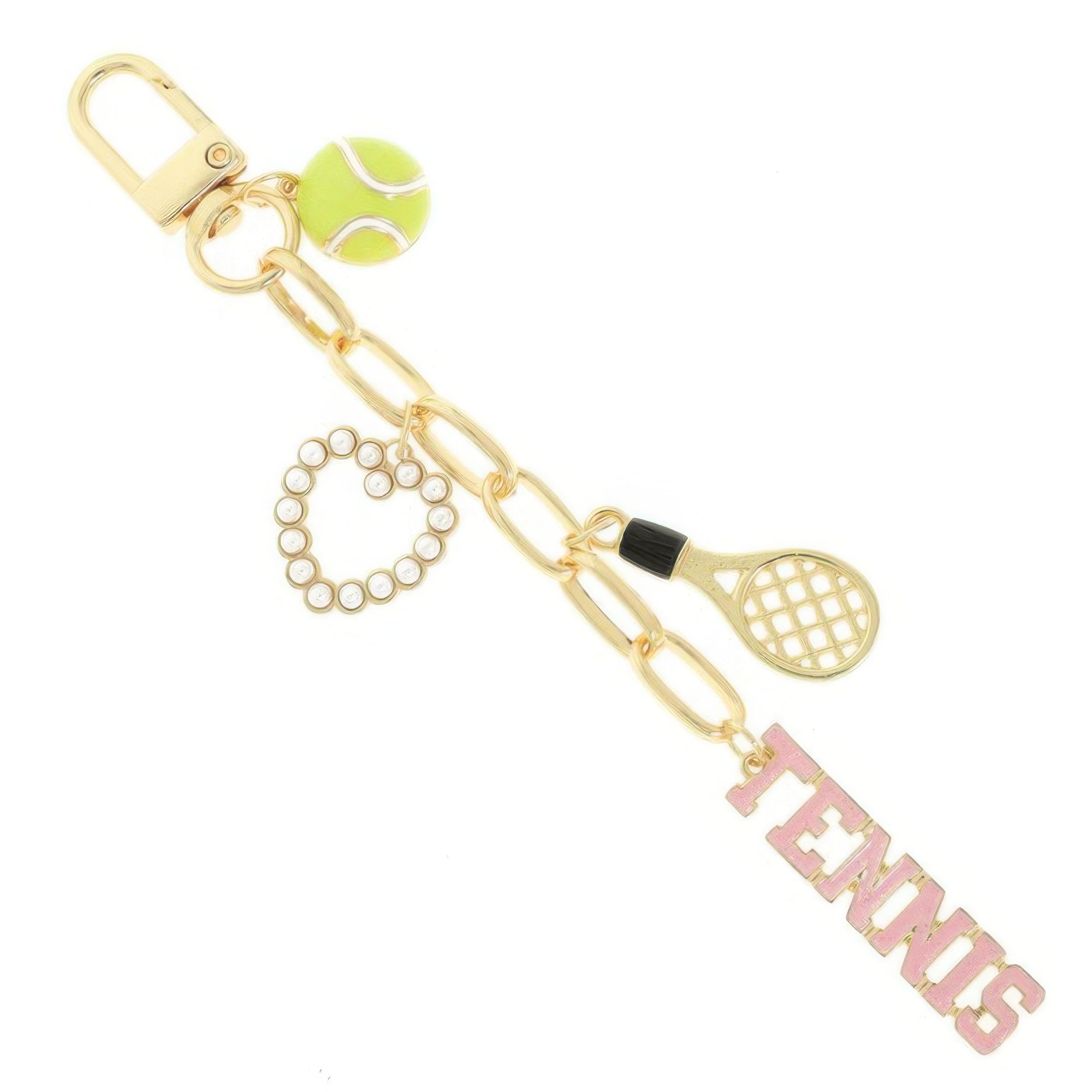 Sporty Chic Theme Bag Charm Keychain - DressAffection