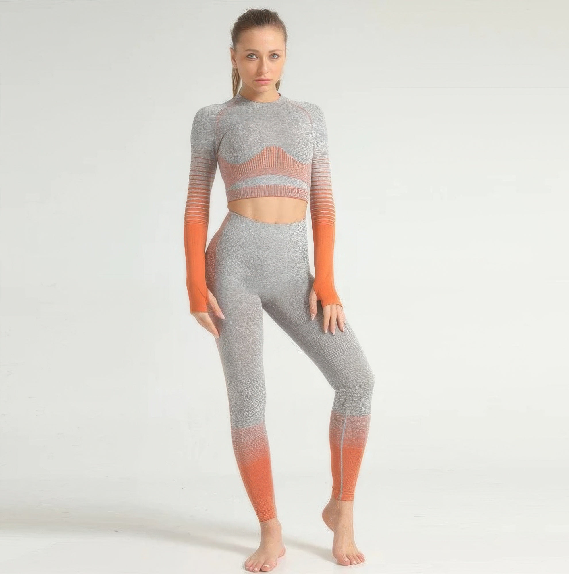 Stripe Seamless Yoga Set - DressAffection