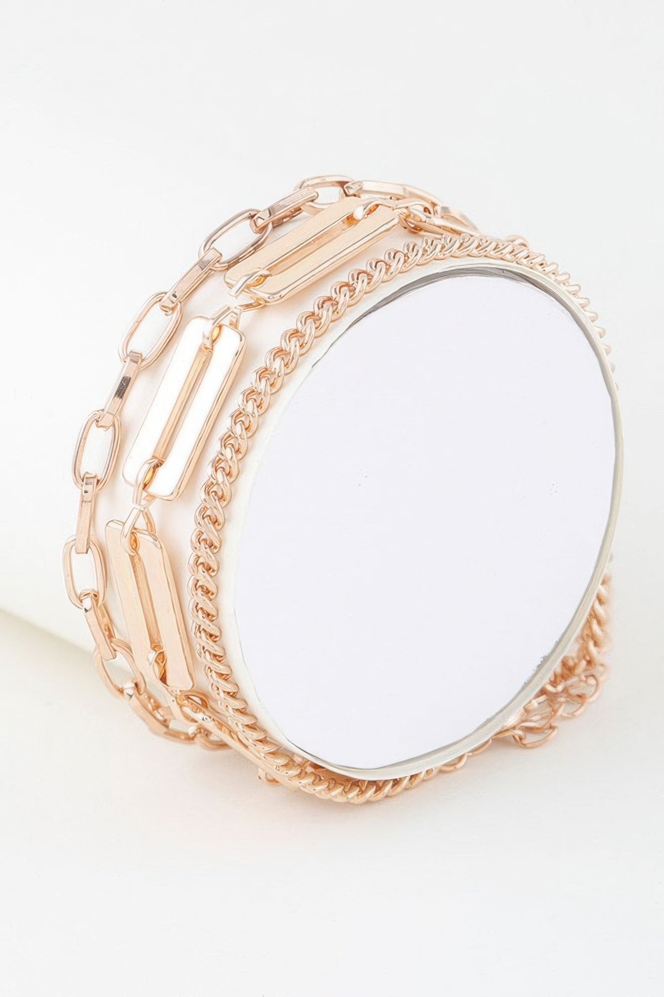 Triple Plate Curb Link Chain Bracelet - DressAffection