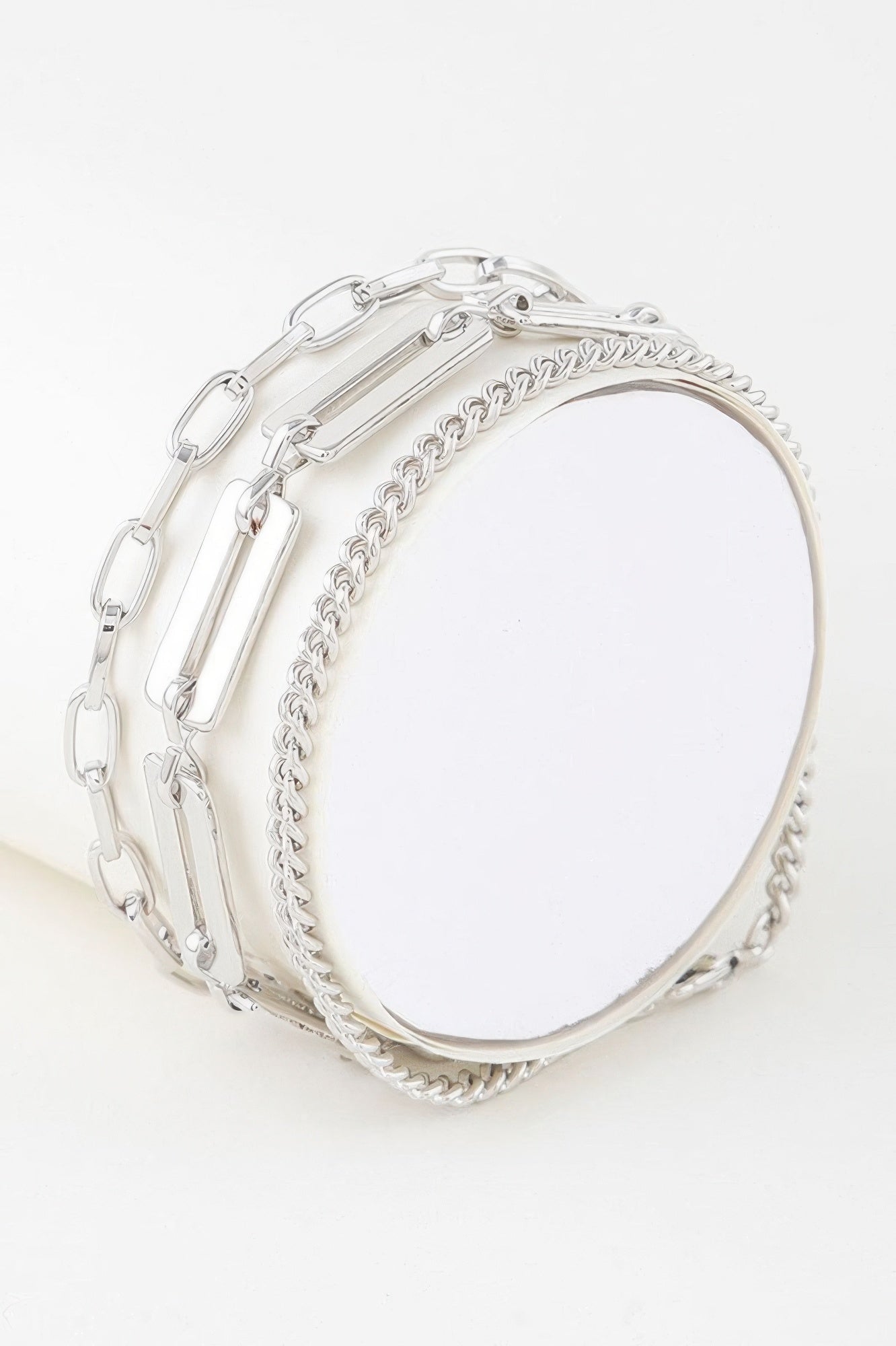 Triple Plate Curb Link Chain Bracelet - DressAffection