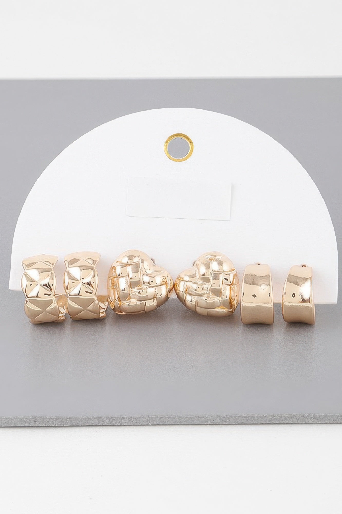 Triple Quilted Earrings Set - DressAffection