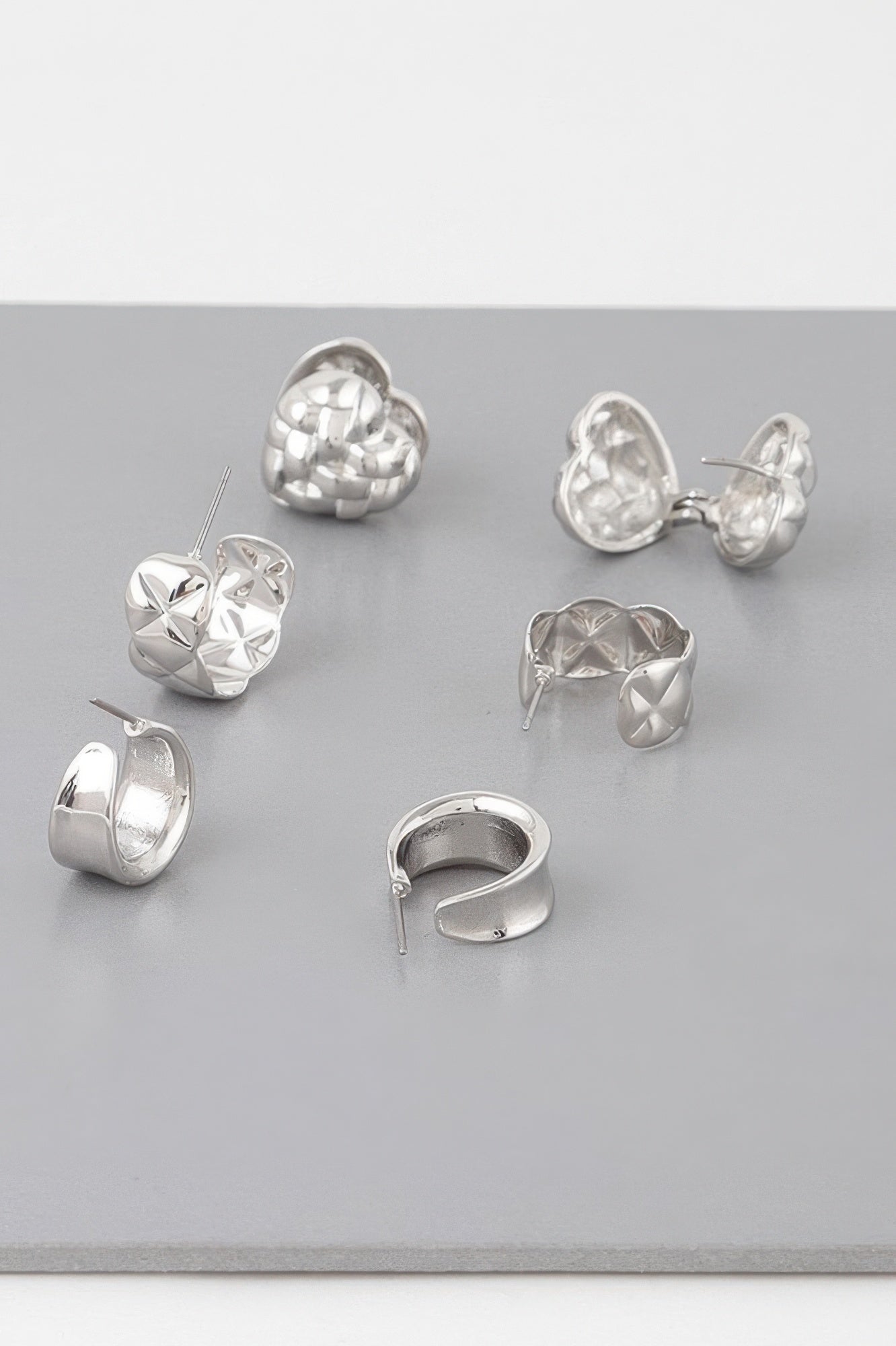 Triple Quilted Earrings Set - DressAffection