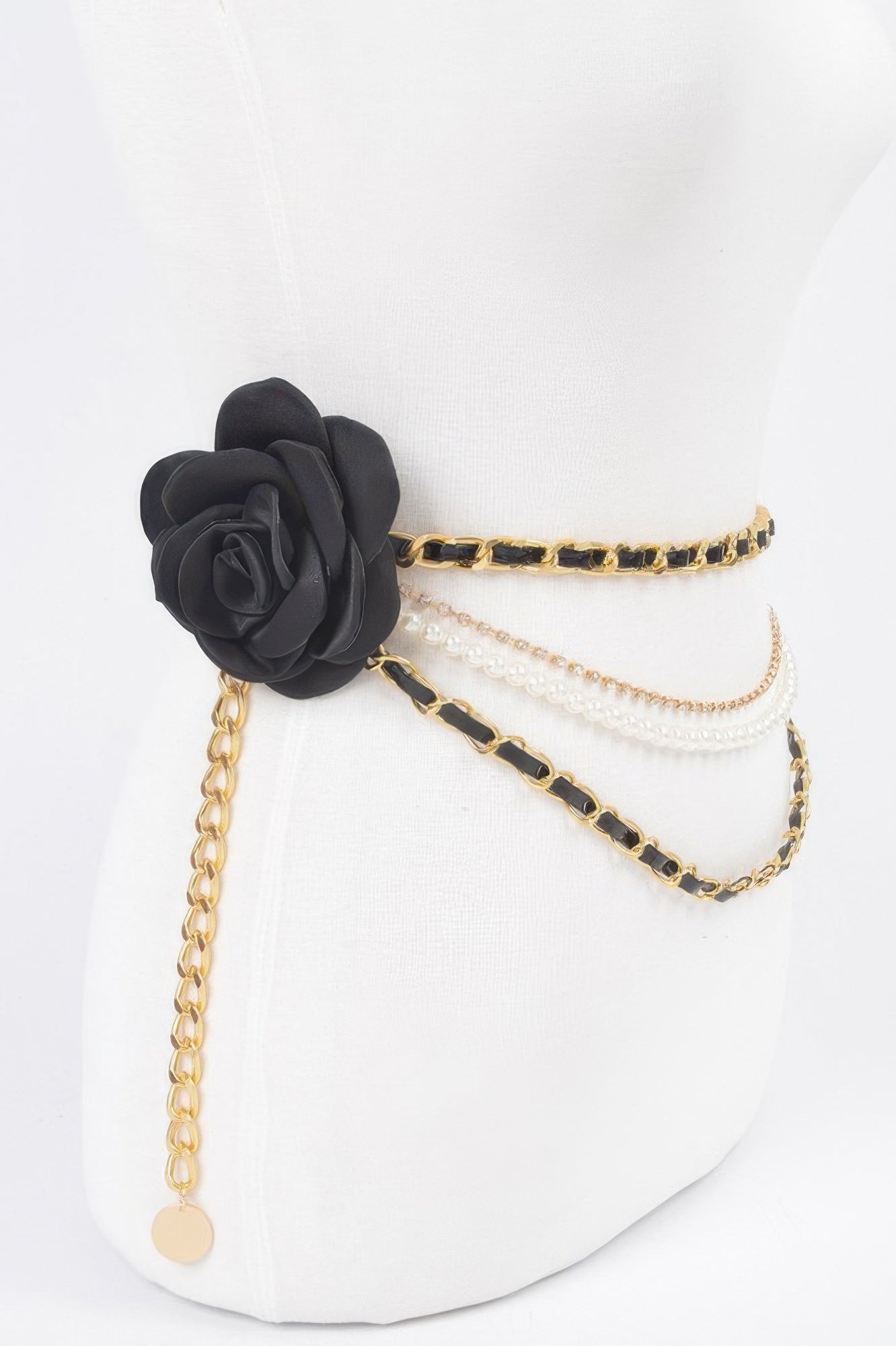 Two Flowers Multi Layered Plus Size Chain Belt - DressAffection