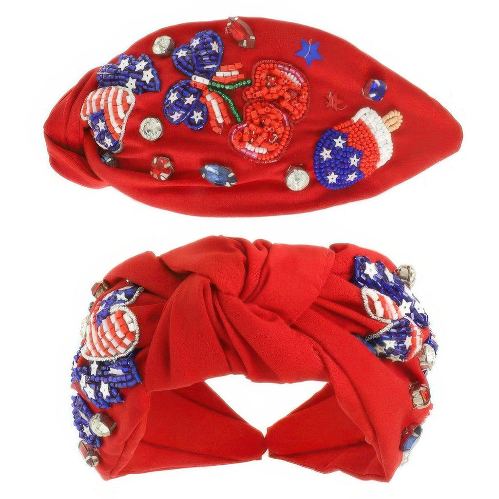 Usa Theme Cherry Heart Headband - DressAffection