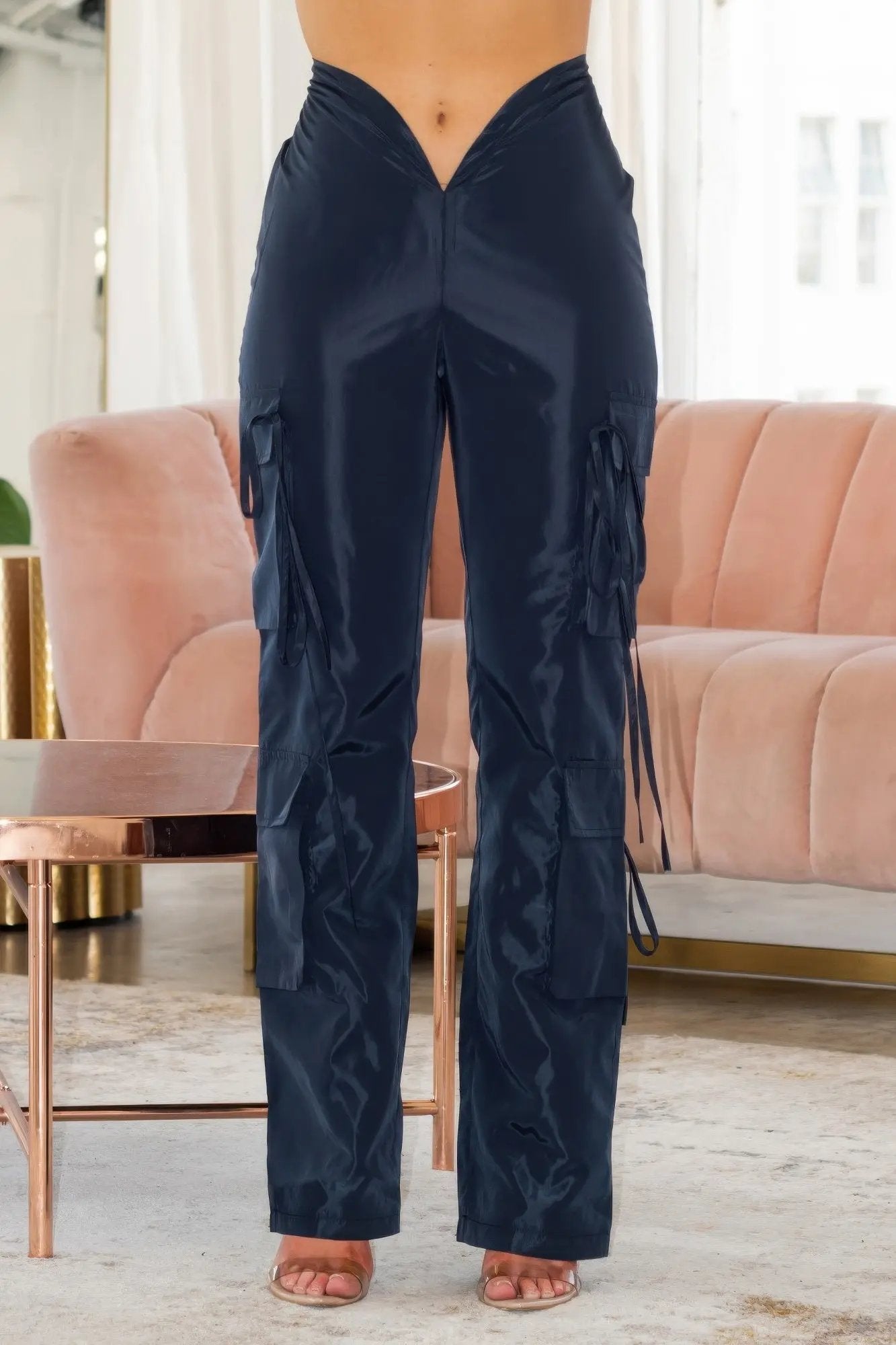 V Cut Cargo Pants - DressAffection