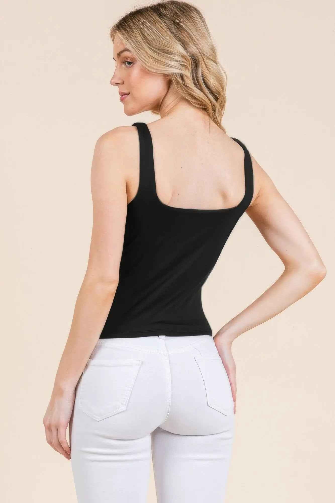 V-neck Basic Double Layers Tank Top