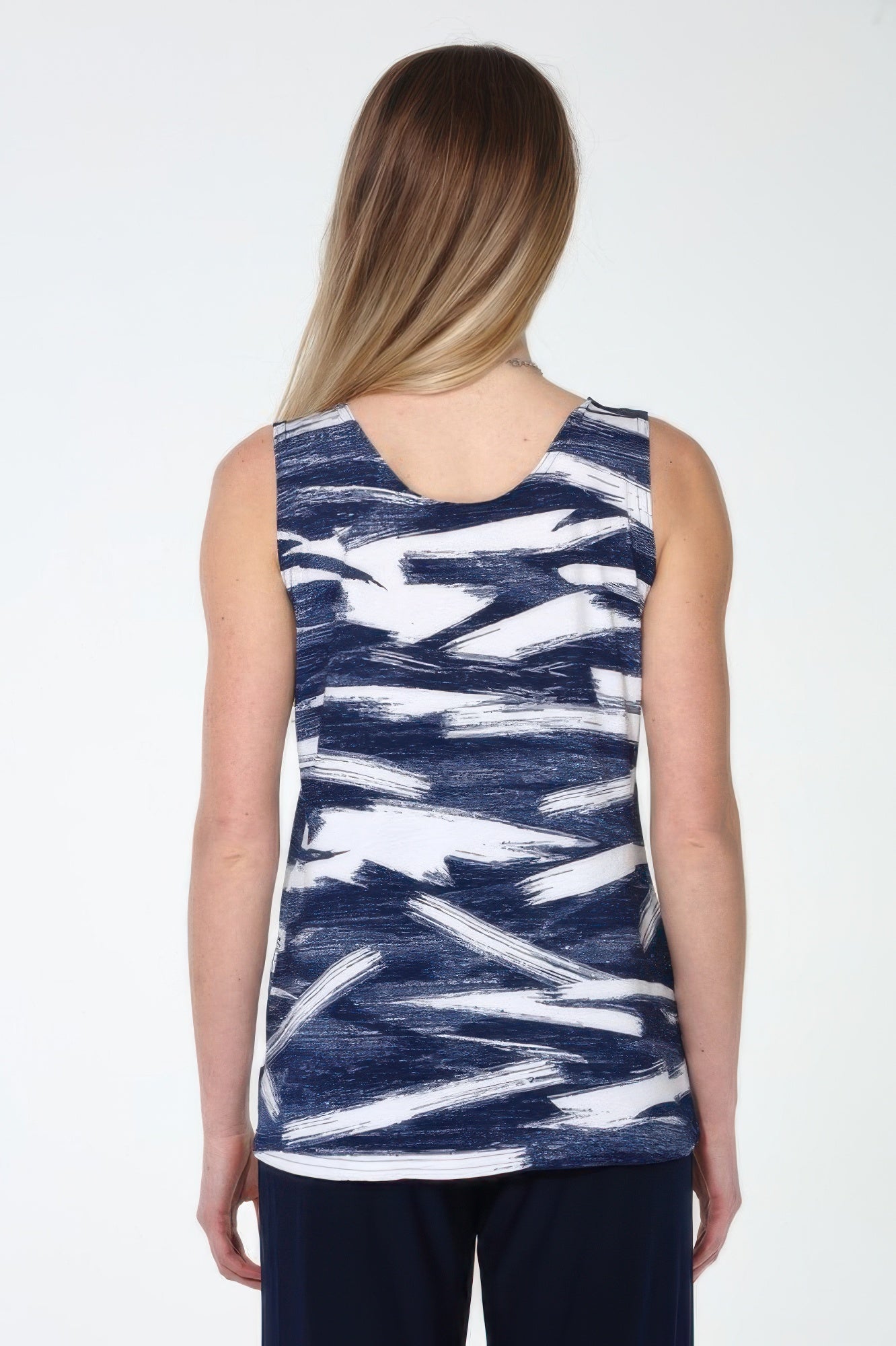Venechia Pleated Print Sleeveless Tank Top - DressAffection
