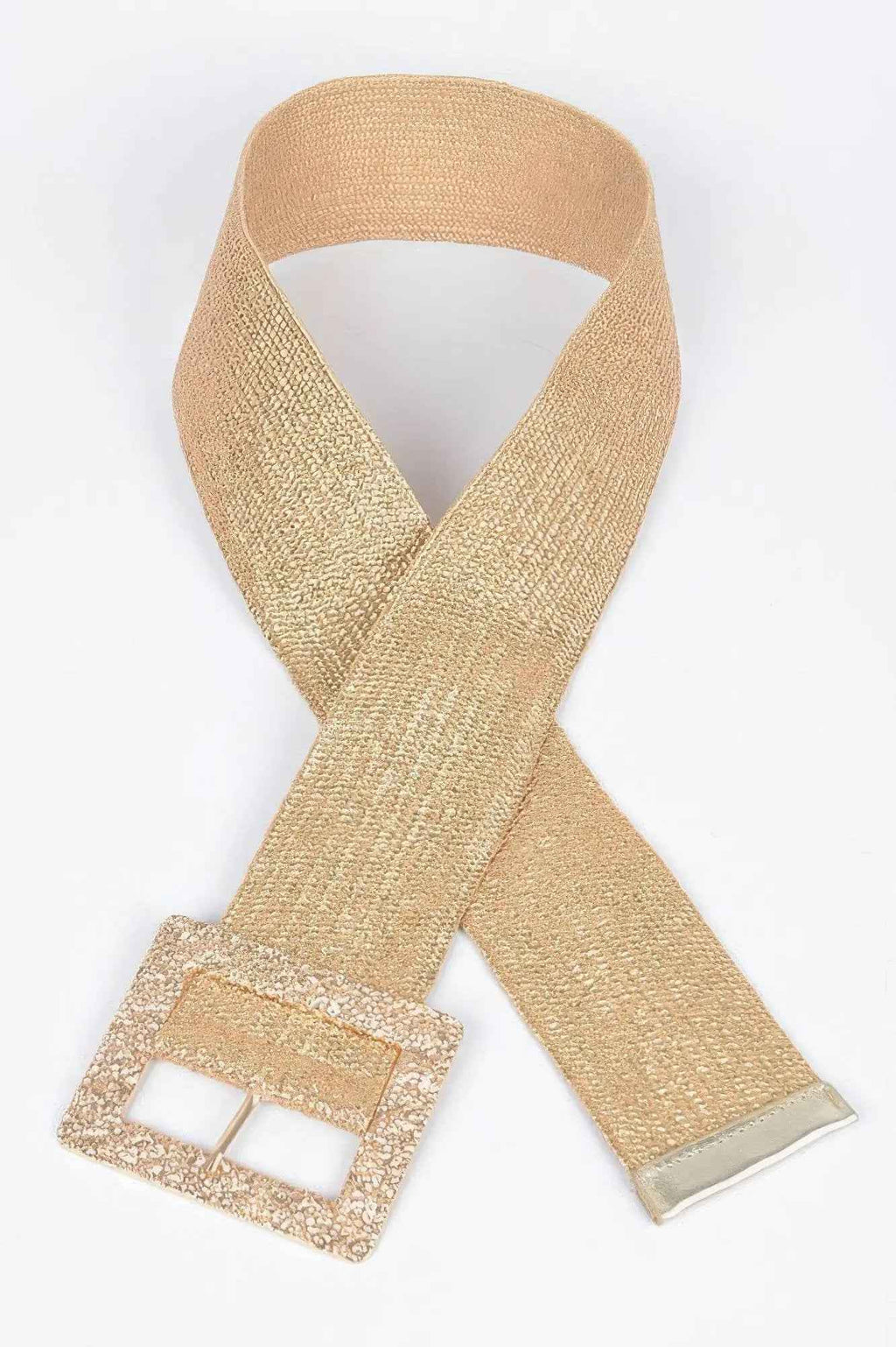 Wide Metal Buckle Clear Belt