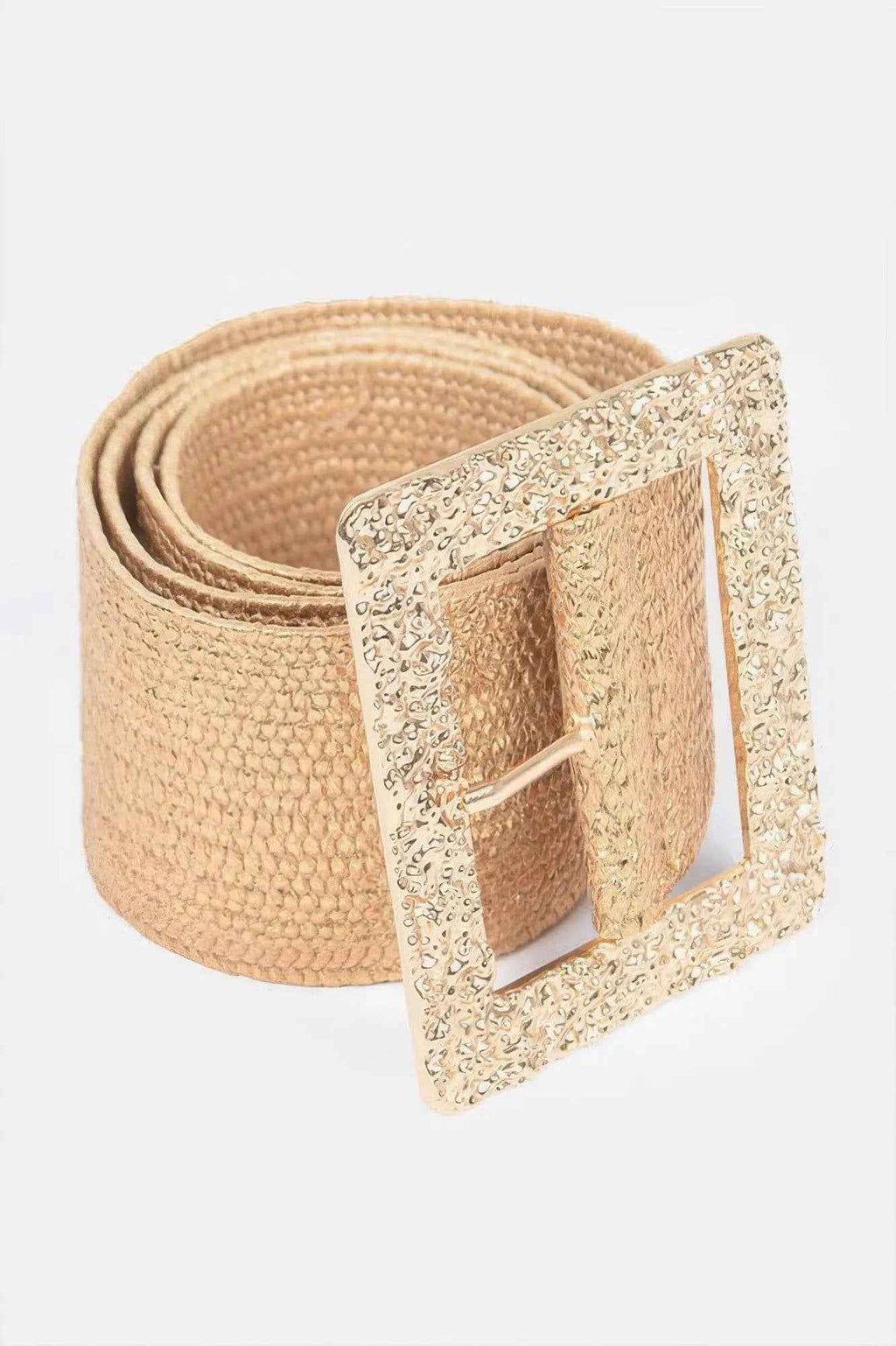 Wide Metal Buckle Clear Belt