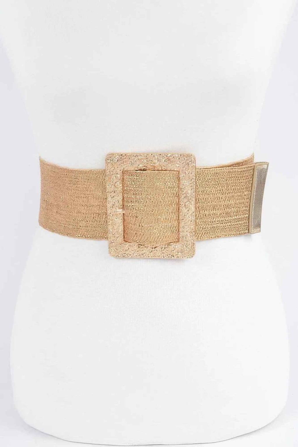 Wide Metal Buckle Clear Belt