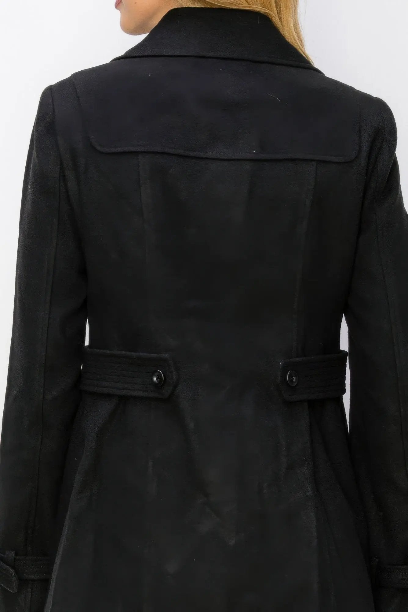 Wool Toggle Button Peacoat With Pockets - DressAffection