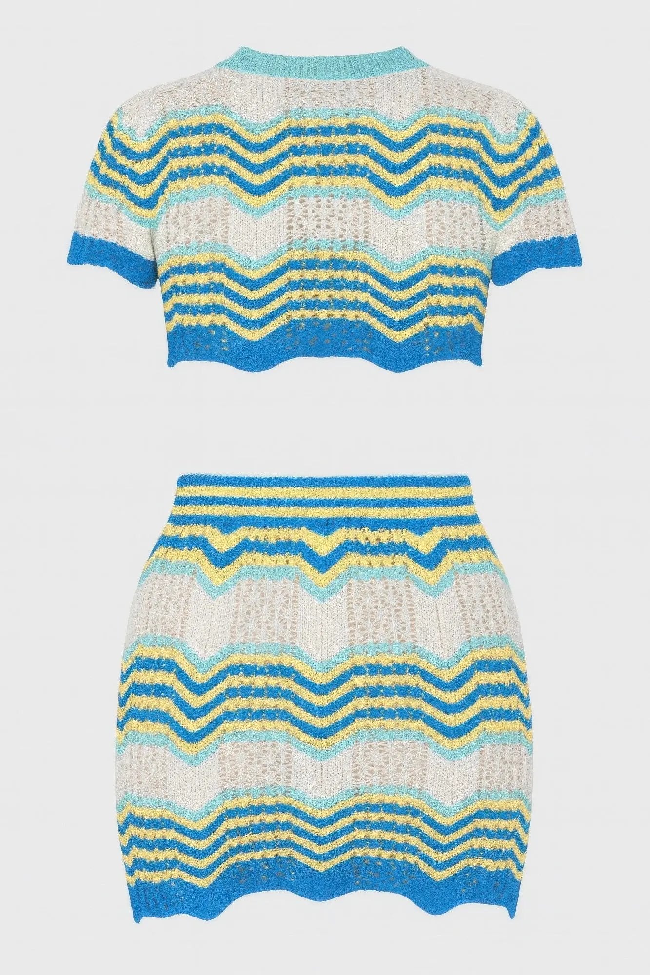Zig Zag Crochet Two Piece Set - DressAffection